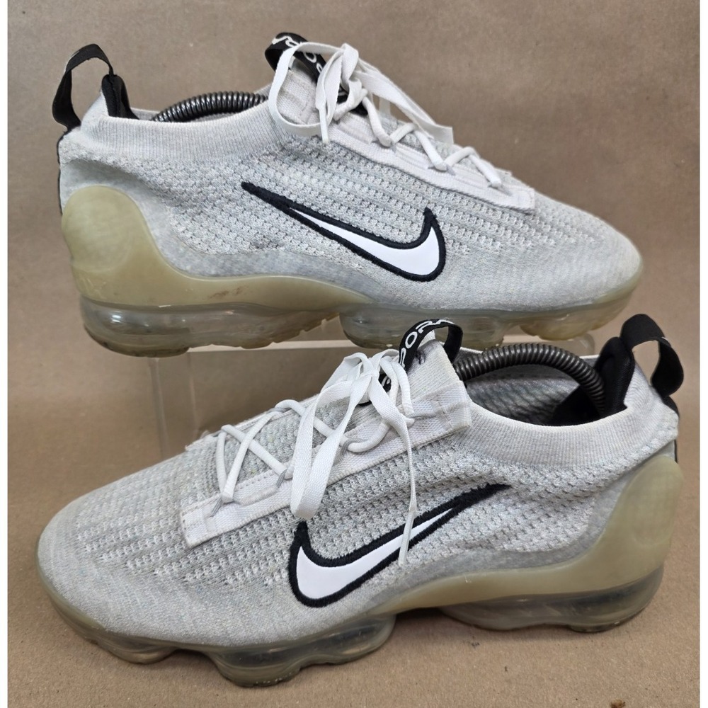 Nike ( Sz 10) Air Vapormax 2021 Flyknit DH4084-100 White Gray Mens